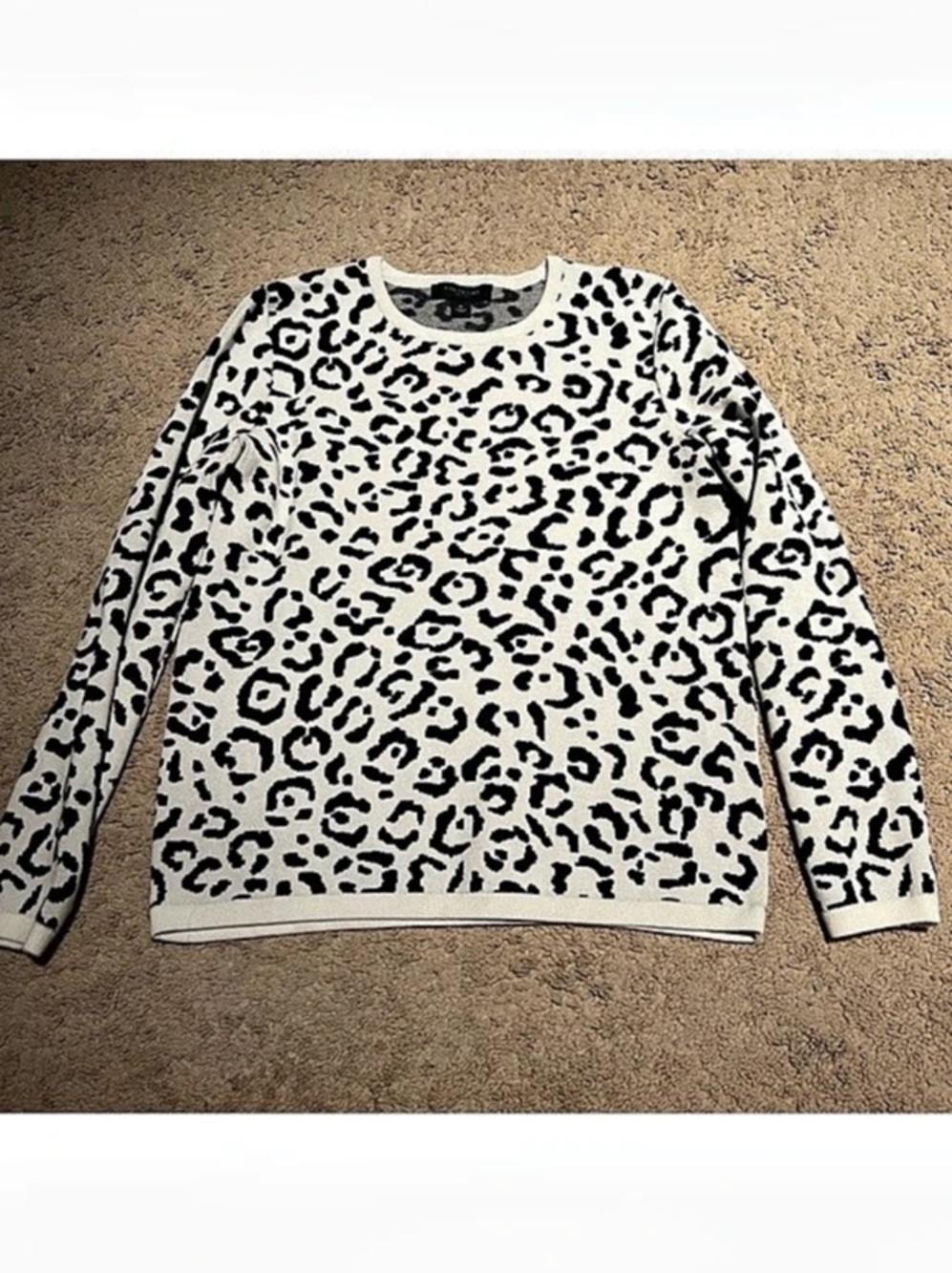 Ann Taylor Animal Print Crewneck Sweater Size Medium